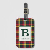 Clan Buchanan Tartan Mit Monogramm Gepäckanhänger (Vorderseite Vertikal)