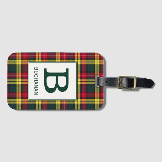 Clan Buchanan Tartan Mit Monogramm Gepäckanhänger (Vorderseite (Horizontal))