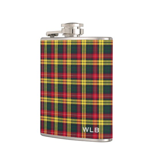 Clan Buchanan Tartan Monogram Flachmann (Links)