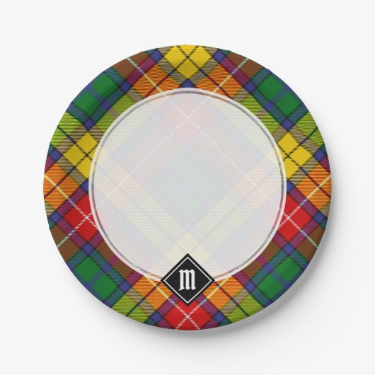 Clan Buchanan Tartan Pappteller (Vorderseite)