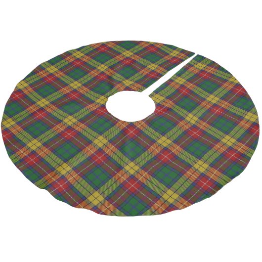 Clan Buchanan Tartan Polyester Weihnachtsbaumdecke (Schrägansicht)