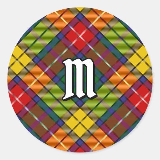 Clan Buchanan Tartan Runder Aufkleber (Vorderseite)