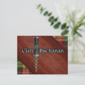 Clan Buchanan Tartan Sgian Dubh Blade Postkarte (Stehend Vorderseite)