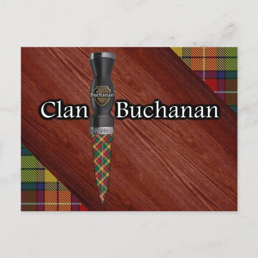 Clan Buchanan Tartan Sgian Dubh Blade Postkarte (Vorderseite)