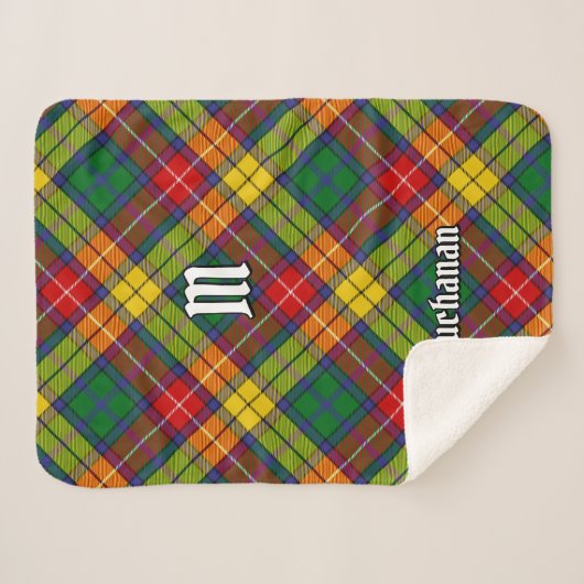 Clan Buchanan Tartan Sherpadecke (Vorderseite (Horizontal))