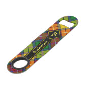 Clan Buchanan Tartan Speed Flaschenöffner (Vorderseite Schrägansicht)