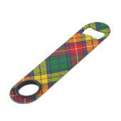 Clan Buchanan Tartan Speed Flaschenöffner (Rückseite Schrägansicht)