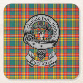 Clan Buchanan Tartan & Wappen Rechteckiger Pappuntersetzer (Vorderseite)