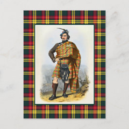 Clan Buchanan Vintag Illustration Tartan Frame Postkarte