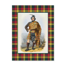 Clan Buchanan Vintage-Illustration Tartan-Rahmen