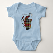 Clan Buchanan Wappen & Old Dress Tartan Karte Baby Strampler (Vorderseite)