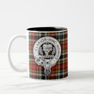 Clan Buchanan Wappen & Old Dress Tartan Zweifarbige Tasse