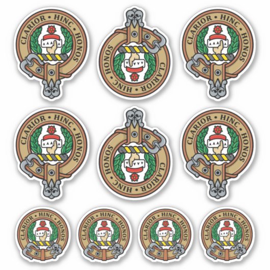 Clan Buchanan Wappen Sticker Set (Vorderseite)