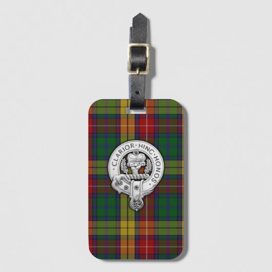Clan Buchanan Wappen & Tartan Gepäckanhänger (Vorderseite Vertikal)