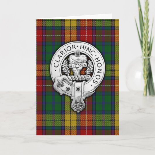 Clan Buchanan Wappen & Tartan Karte (Vorderseite)