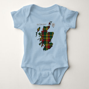 Clan Buchanan Wappen & Tartan Karte Baby Strampler