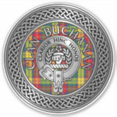 Clan Buchanan Wappen & Tartan Knot Aufkleber (Vorderseite)