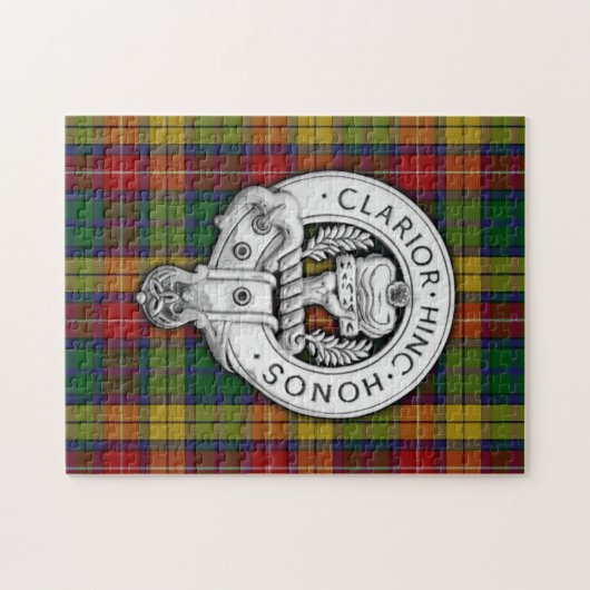 Clan Buchanan Wappen & Tartan Puzzle (Horizontal)