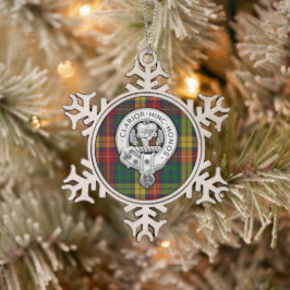 Clan Buchanan Wappen & Tartan Schneeflocken Zinn-Ornament