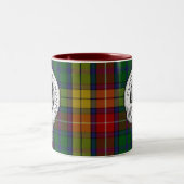 Clan Buchanan Wappen & Tartan Zweifarbige Tasse (Mittel)