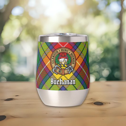 Clan Buchanan Wappen über Tartan