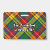 Clan Buchanan Wappen über Tartan Ausweis (Rückseite)