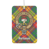 Clan Buchanan Wappen über Tartan Autolufterfrischer (Vorderseite)