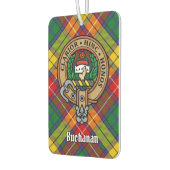 Clan Buchanan Wappen über Tartan Autolufterfrischer (Links)