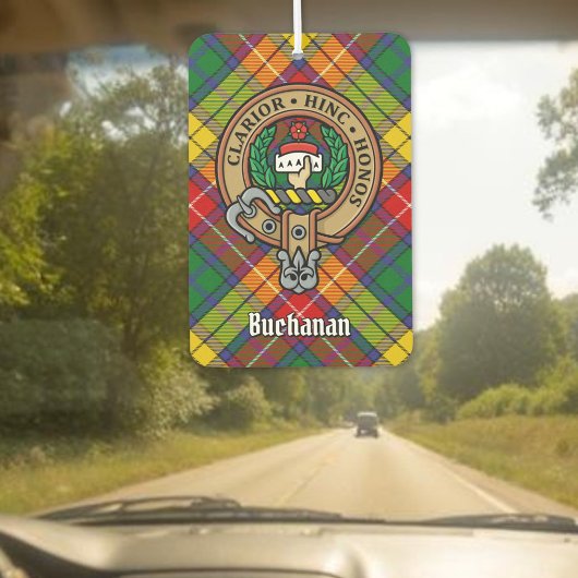 Clan Buchanan Wappen über Tartan Autolufterfrischer