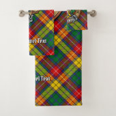 Clan Buchanan Wappen über Tartan Badhandtuch Set (Insitu)
