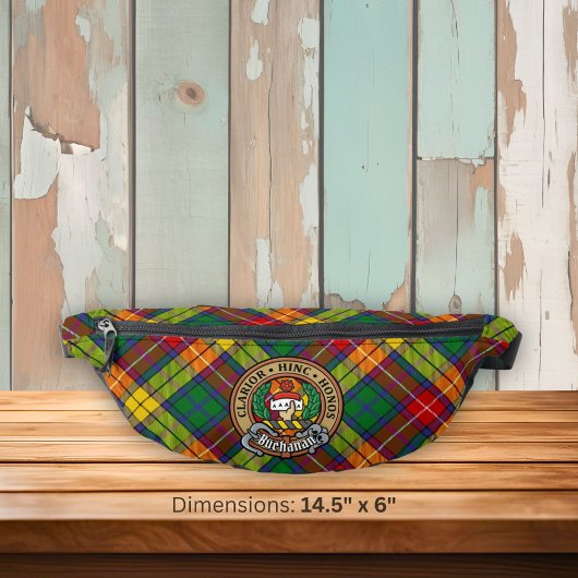 Clan Buchanan Wappen über Tartan Bauchtasche