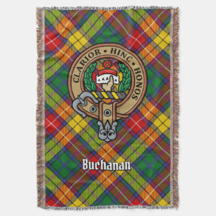 Clan Buchanan Wappen über Tartan Decke