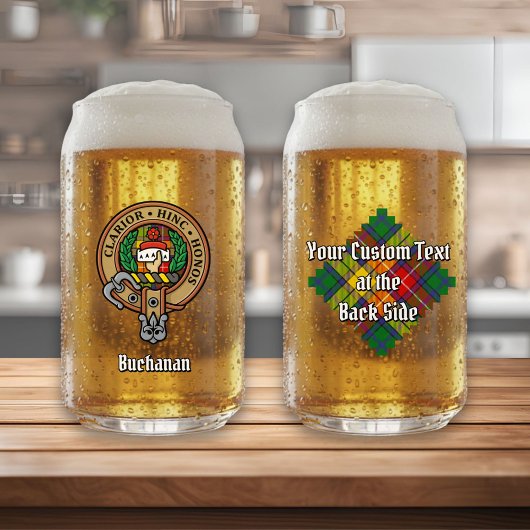 Clan Buchanan Wappen über Tartan Dosenglas