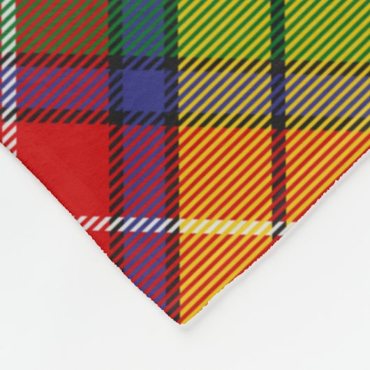 Clan Buchanan Wappen über Tartan Fleecedecke (Ecke)