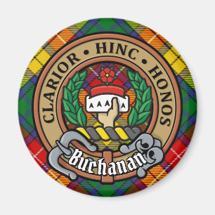 Clan Buchanan Wappen über Tartan Magnet