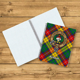 Clan Buchanan Wappen über Tartan Notizblock
