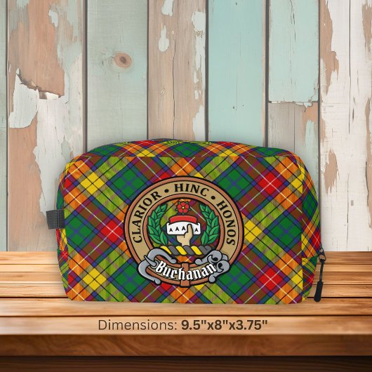 Clan Buchanan-Wappen über Tartan Waschbeutel