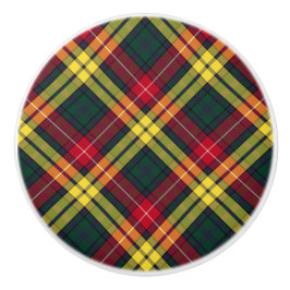 Clan Buchanan Yellow und Green Scottish Kariert Keramikknauf
