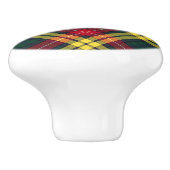 Clan Buchanan Yellow und Green Scottish Kariert Keramikknauf (Seitenansicht)