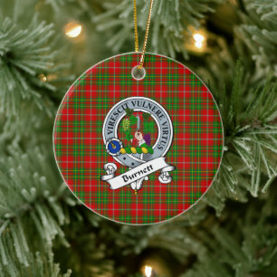 Clan Burnett Abzeichen Tartan Kariert Keramik Ornament
