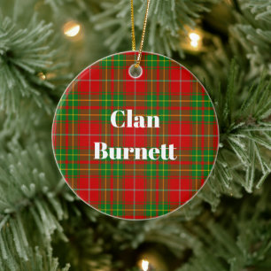 Clan Burnett Ancient Tartan Keramik Ornament
