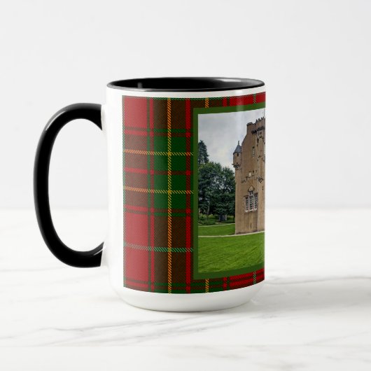 Clan Burnett Crathes Burg Tartan Foto Tasse (Links)