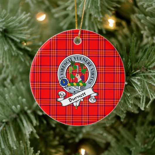 Clan Burnett Modernes Abzeichen Tartan Kariert Keramik Ornament (Baum)