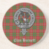 Clan Burnett Wappen Abzeichen & Tartan Getränkeuntersetzer (Vorne)