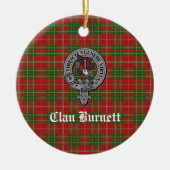 Clan Burnett Wappen Abzeichen & Tartan Keramik Ornament (Vorne)