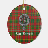 Clan Burnett Wappen Abzeichen & Tartan Keramik Ornament (Links)