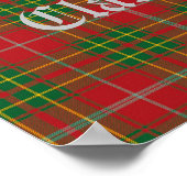 Clan Burnett Wappen Abzeichen & Tartan Poster (Ecke)