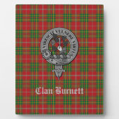 Clan Burnett Wappen Abzeichen & Tartan Tabletop Fotoplatte (Vorderseite)