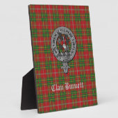 Clan Burnett Wappen Abzeichen & Tartan Tabletop Fotoplatte (Seite)