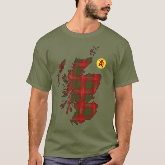 Clan Burns [EDIT] Tartan Map T-Shirt (Vorderseite)